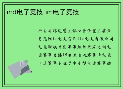 md电子竞技 im电子竞技